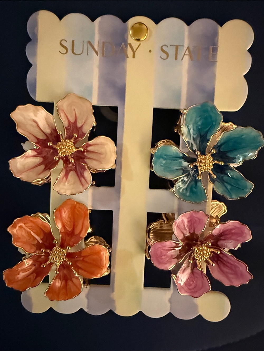 Sunday State Floral Hair Clips - Multicolor Flower Set